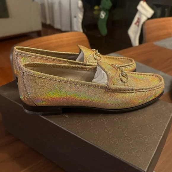 Gucci Gold/Pink Women's Loafers - Picture 2 of 7